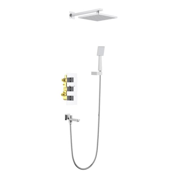 3 Way concealed thermostatic  bath shower mixer set
