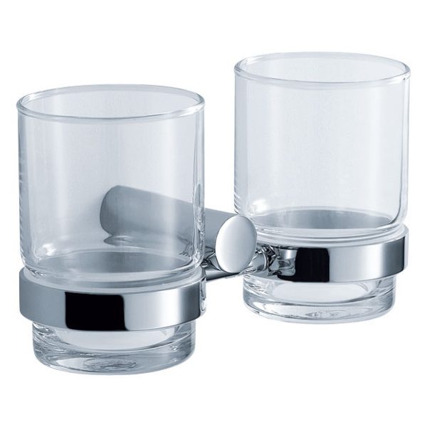 Double glass tumbler holder wall model, complete
